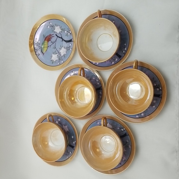 Japanese Lusterware Cup & Saucers - Picture 2 of 16